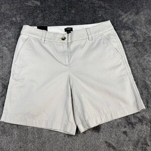 NWT Women's J Crew Chino Shorts Size 4 NEW With Tags 7" Khaki Slash Pockets